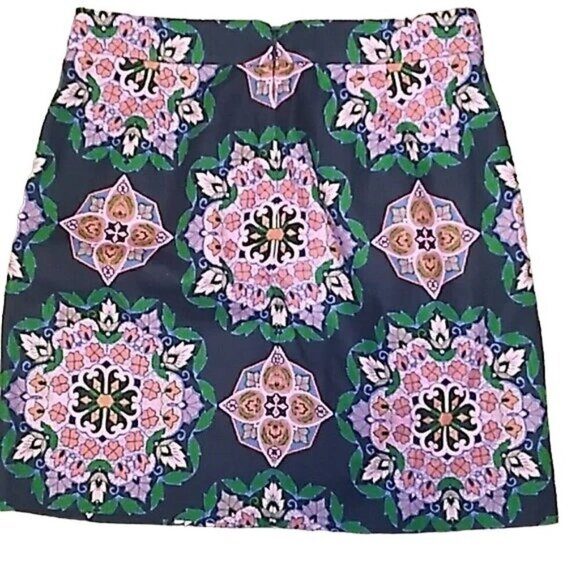 J. Crew Navy Medallion Print Skirt - Picture 6 of 6